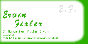 ervin fixler business card